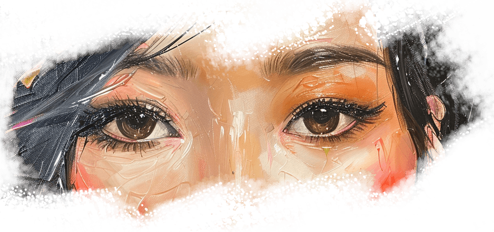 Painted eyes from a Society portrait